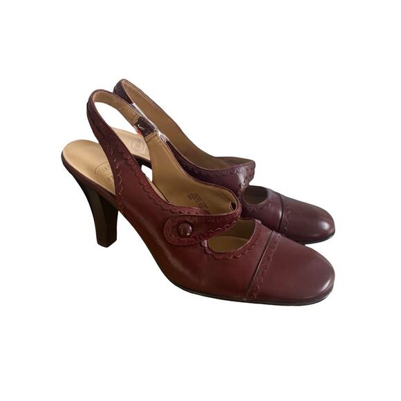 90's vtg. JOAN & DAVID SLING‎ BACK MARY JANE PUMPS SZ. 8 - Picture 2 of 8